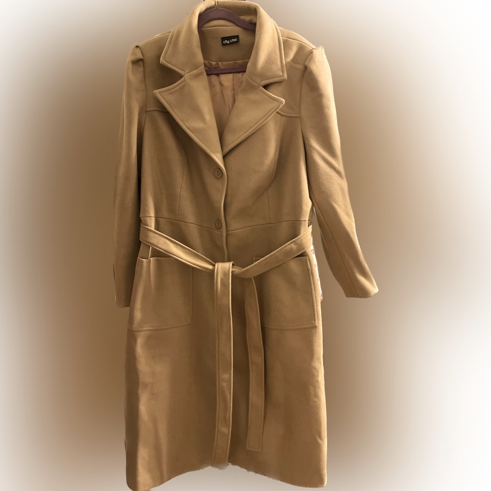 City Chic Full Length Wool Coat
